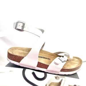 Cushionaire White Lara Cork Sandals Size 8.5